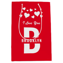 Red White Hipster Monogram Grattis Alla hjärtans d