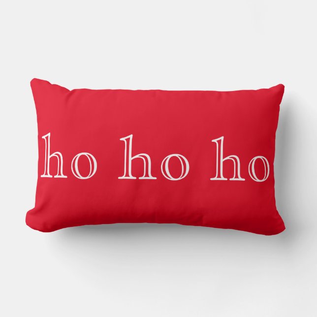 Red White ho ho ho God jul Lumbarkudde (Framsida)