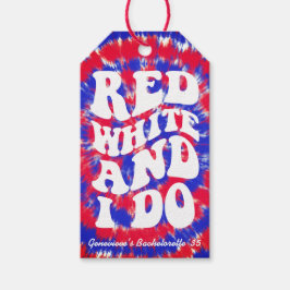 Red White I Do 4:e juli-partiet Presentetikett
