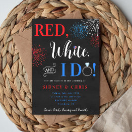Red White & I Do 4th of July Wedding Invitation Inbjudningar