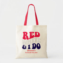 Red White I Do American Retro Bachelorette Party Tygkasse