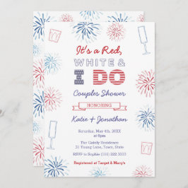 Red White & I Do Par Möhippa Party Inbjudningar