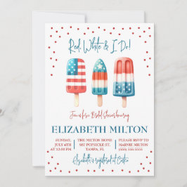 Red, White & I Do Patriotic Popsicle Möhippa Inbjudningar