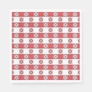 Red White Italiana Tablecloth Print Pappersservett