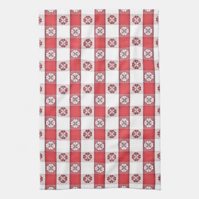 Red White Italy Tablecloth Skriv ut Napkin Kökshandduk (Vertikal)