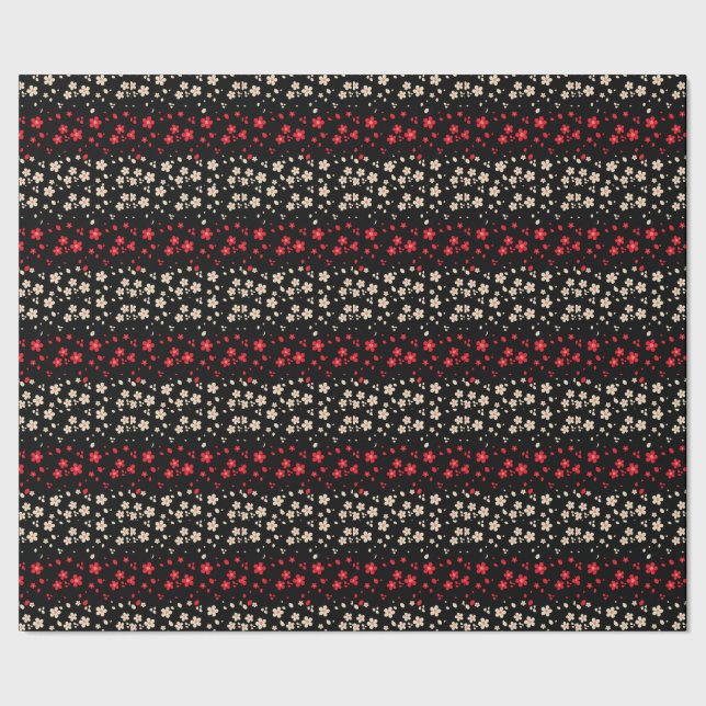 Red & White Japans Sakura Cherry Blommar Flower Presentpapper (Seam)