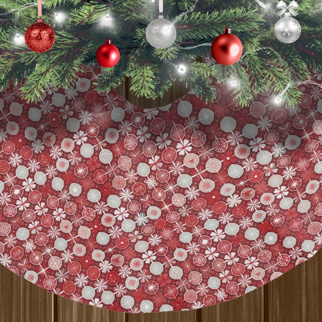 Red White jul Candy Mönster#13 ID1009 Julgransmatta Borstad Polyester (Skapare uppladdad)