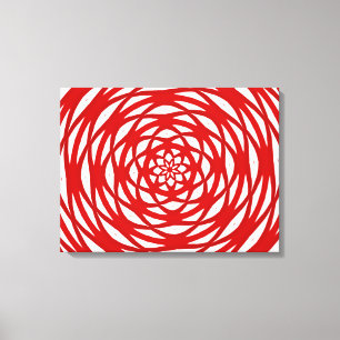 Red White jul Modern Circle Design Canvastryck