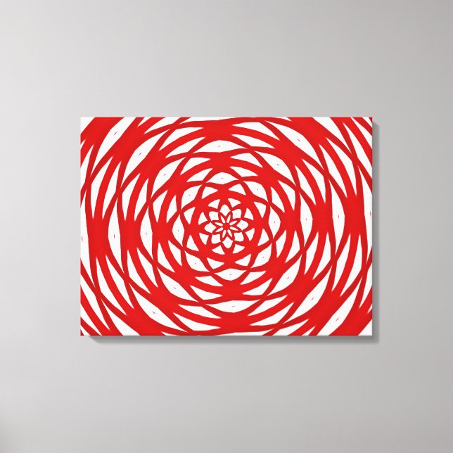 Red White jul Modern Circle Design Canvastryck (Framsida)