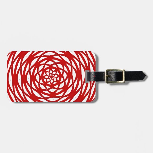 Red White jul Modern Circle Design Mönster Bagagebricka (Horisontell Framsida)