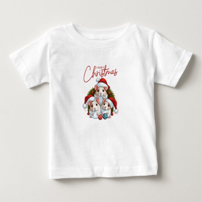 Red White-jul T Shirt (Framsida)
