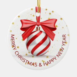 Red White Julbägare, Helgdag Julgransprydnad Keramik