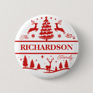 Red White-julfamiljen Namn Personlig Namn Knapp