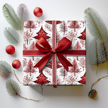Red White Julgran Mönster#4 ID1009 Presentpapper<br><div class="desc">Bygg upp julhelgens värme och charm med detta bedövande Julgran mönster, designat i en rustisk chic stil. Den invecklade vattenfärgeffekten ge varje träd är ett unikt och konstnärligt fläkt, medan den rik färg paletten med djupt rött, varmt valnötsbrun och skarpt vitt framkallar den mysiga atmosfären i en vinterhytt. Perfekt för...</div>