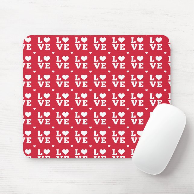 RED & WHITE KÄRLEK MED HJÄRTA MUSMATTA (Med mus)