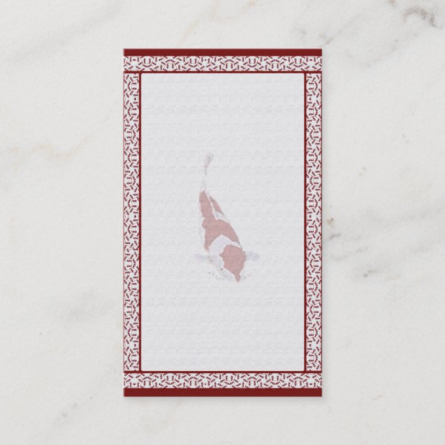 Red & White Koi Anpassade Affärskort Visitkort (Framsida)