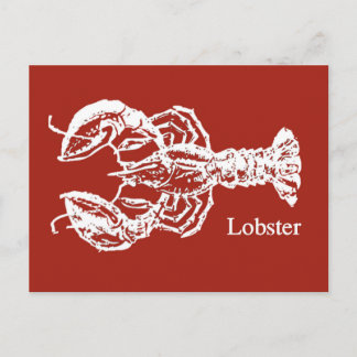 Red & White Lobster Vykort