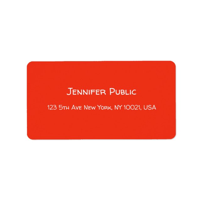 Red White-mall för Julhandskript Adress Adressetikett (Framsidan)