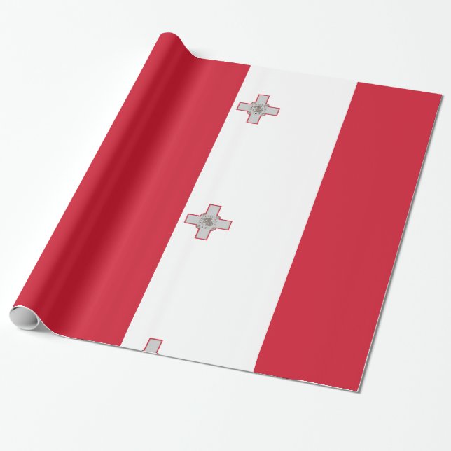 Red White med Maltas sigill Presentpapper (Utrullad)