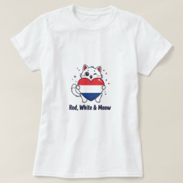 Red, White & Meow - Cute Patriotic Cat T-Shirt