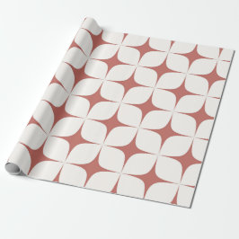 Red White Mid Century Modern Boho Geometric Presentpapper