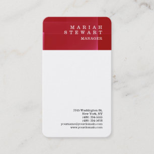 Red White Minimalist-Elegant - sofistikerad modern Visitkort