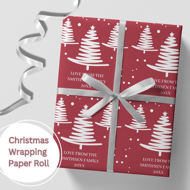 Red White Minimalist Julgranar Presentpapper (Skapare uppladdad)