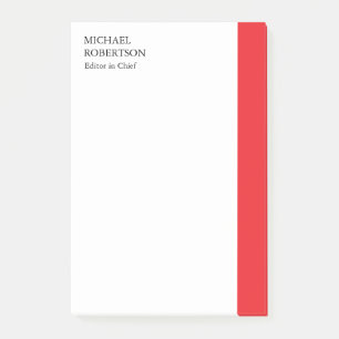 Red White Minimalist Professionell Plain Post-it Block