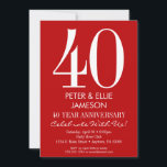 Red & White Modern Simple Anniury-inbjudningar Inbjudningar<br><div class="desc">En enkel och modern inbjudan till rött och vitt jubileum. Perfekt för milstolpar som 5:e,  10:e,  15:e,  20:e,  25:e,  30:e,  35e,  40:e,  45:e,  50:e,  55:e,  60:e ... eller vilket år som helst!</div>