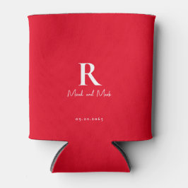 Red & White Monogram och Couple Namn Bröllop