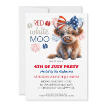 Red White Moo Patriotic Highland ko 4:e juli