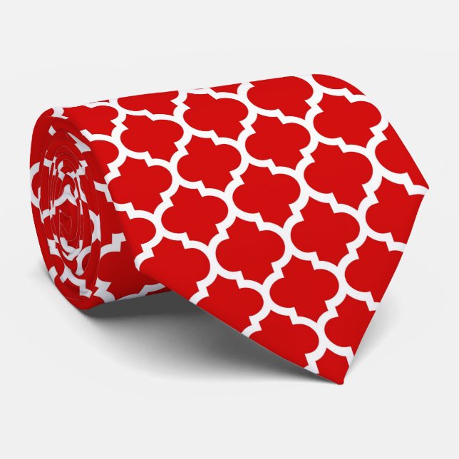 Red White Moroccan Quatrefoil Mönster #5 Slips (Rullad)