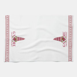 Red & White Nordic | Gnome Sweet Gnome Kökshandduk