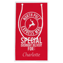 Red & White North Pole Express Mail Namn
