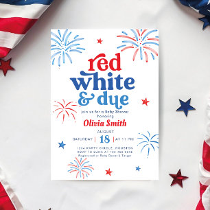Red White och 4:e juli Babydusch Inbjudningar