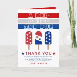 Red White och 4:e juli-babyduschen Tack Kort