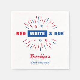 Red White och 4:e juli Patriotic Baby Shower Pappersservett