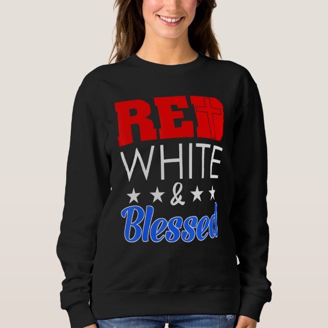 Red White och Blade Lycklig USA Independence day J T Shirt (Framsida)
