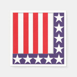 Red White och Blue 4:e juli Party Pappersservett