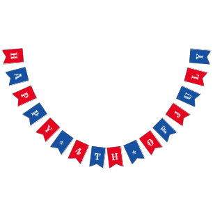Red White och Blue 4:e juli Party Vimplar