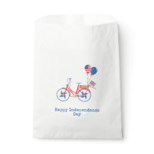 Red White och Blue 4:e juli Whimsical Bicycle