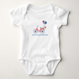 Red White och Blue 4:e juli Whimsical Bicycle T Shirt