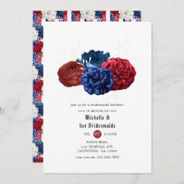 Red White och Blue 4 juli Bridesmaids Luncheon Inbjudningar