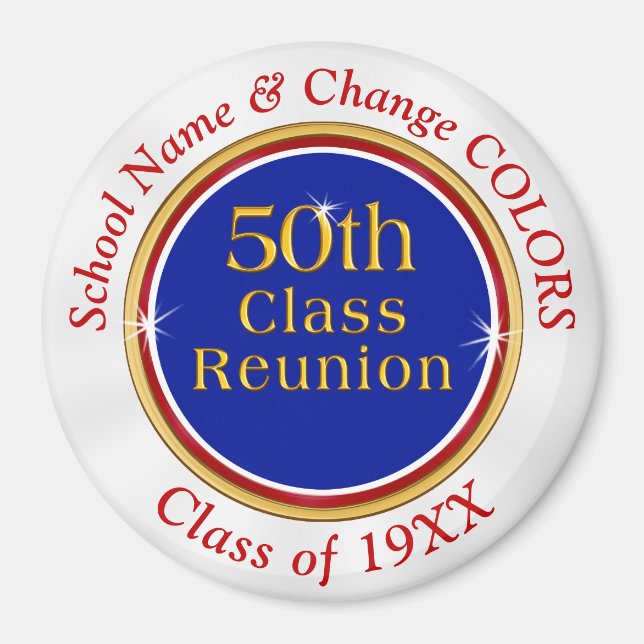 Red White och Blue, 50:e klass Reunion Souvenirs Magnet (Framsidan)
