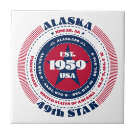 Red, White och Blue Alaska Ceramic Tile Kakelplatta