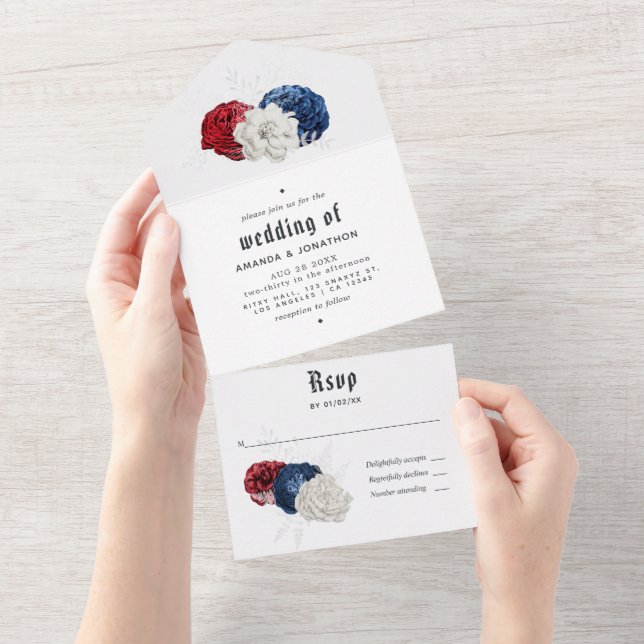 Red White och Blue American Bröllop (Avrivbar del)