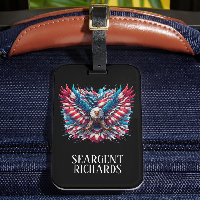 Red White och Blue American Eagle Bagagebricka (Framsida Insitu 2)