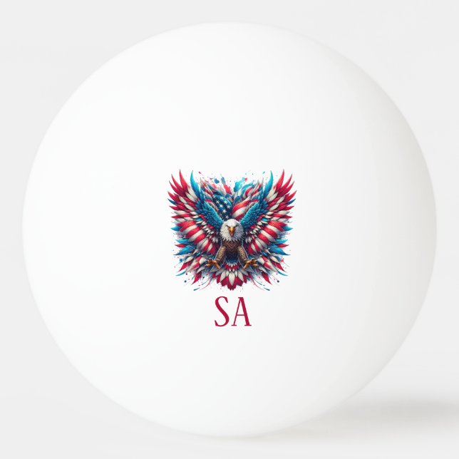 Red White och Blue American Eagle Pingisboll (Framsidan)