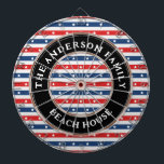 Red White och Blue American Flagga Patriotic Famil Darttavla<br><div class="desc">Red White and Blue American Flagga Patriotic Family Namn Dart Board</div>