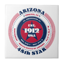 Red, White och Blue Arizona Ceramic Tile